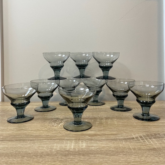 Vintage Bjorkshult Short Coupe / Sherbert Drinking Glasses- Set of 10 - Picture 1 of 8